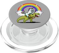 Unicorn Riding T-Rex Dinosaur Magical Rainbow Fantasy PopSockets PopGrip for MagSafe
