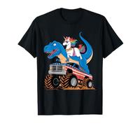 Unicorn Riding T rex Dinosaur Monster Truck Unicorn Boys Men T-Shirt