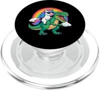 Unicorn Riding T-Rex Dinosaur Rainbow Trex Saurus Fantasy PopSockets PopGrip for MagSafe