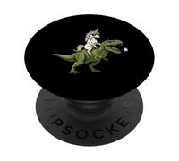 Unicorn Riding T-Rex Prehistoric Fantasy Rainbow Trex Saurus PopSockets Adhesive PopGrip