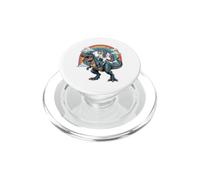 Unicorn Riding T Rex Rainbow Cute Dinosaur Fantasy Graphic PopSockets PopGrip for MagSafe