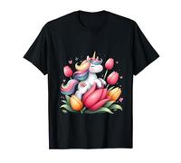 Unicorn Riding Tulip Boys Girls Men Women Kids Adults T-Shirt