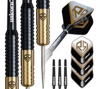 Unicorn | Ross Smith Pro Player | Brass Barrel Steel Tip Darts Set | Durable Stunning Ultrafly Flights | Silver Points | 22 g