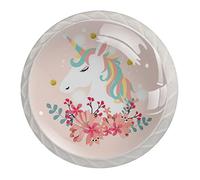 Unicorn Round White Cabinet Door Knobs Handles Pulls Cupboard Handles Drawer Wardrobe - 4pcs