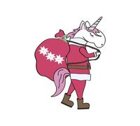 Unicorn Santa Sweatshirt - White - L - White