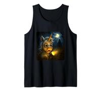 Unicorn Scary Horror Night Flashlight Halloween Ghost Tank Top