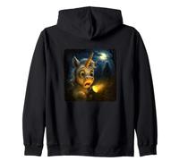 Unicorn Scary Horror Night Flashlight Halloween Ghost Zip Hoodie
