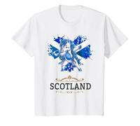 Unicorn Scottish Flag for Kids & Scottish Expats Flag Heart T-Shirt, Youth, White, Small
