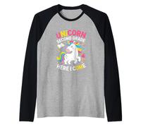 Unicorn Second Grade Here I Come Back to School Raglan Baseball Tee