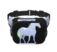 Unicorn Silhouette Pattern trendy fashionable waist bag, unisex travel sports messenger bag