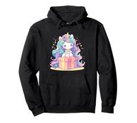 Unicorn Sitting On A Giant Present - Unicorn Christmas Pullover Hoodie