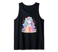 Unicorn Sitting On A Giant Present - Unicorn Christmas Tank Top