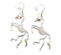 Unicorn Skeleton Earring Earrings Metal Alloy Zombie Halloween Bone Y2K Pink Studs Horse Pegasus Pony Last Sun Crescent Moon Cloud Face Silver Gold Sunny Sunshine Celestrial Goddess Ghost Man In The