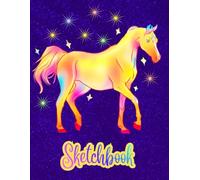 UNICORN SKETCHBOOK: A Bright, Dazzling Unicorn set on a Purple Shimmer backdrop. Large Sketch Pad for drawing, sketching, doodling, writing. Simple ... school. Pretty Sketchbook for girls, teens