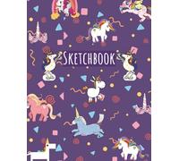 Unicorn sketchbook: Sketchbook for girls with a unicorn cover, 110 blank pages with page number every page and size of 8.5 x 11 inches