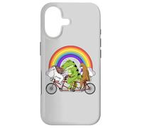 Unicorn Sloth T-Rex Dinosaur Riding Bicycle Magical Rainbow Case for iPhone 17