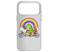 Unicorn Sloth T-Rex Dinosaur Riding Bicycle Magical Rainbow Case for iPhone 17 Pro Max