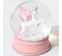 Unicorn Snow Globes for Girls, 100MM Pink Glitter Glass Snowglobe, Christmas Birthday Gifts for Friends, Wife(Pink)