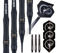 Unicorn Soft Tip Darts Set | Core Plus Black Brass Barrels| Style 1 | 16 g