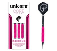 Unicorn Soft Tip Darts Set, Core Plus, Soft Touch Smooth Rubberised Brass Barrels, 16 g, 17 g, 18 g or 19 g