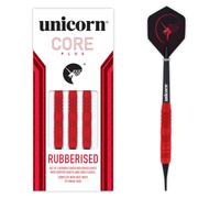 Unicorn Soft Tip Darts Set, Core Plus, Soft Touch Smooth Rubberised Brass Barrels, 16 g, 17 g, 18 g or 19 g