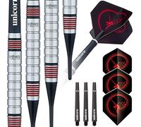 Unicorn Soft Tip Darts Set, Core Plus, Tungsten Barrels, 17g, 18g, 19g or 20g
