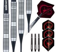 Unicorn Soft Tip Darts Set | Core Plus Tungsten Barrels| Style 1 | 20 g in Silver Unicorn Silver