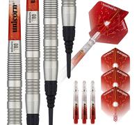 Unicorn Soft Tip Darts Set | Core XL Striker Series Style 3 | 80% Natural Tungsten Barrels | 21 g in Red Unicorn Red