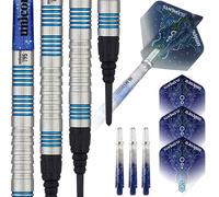 Unicorn Soft Tip Darts Set | Core XL T95 Series Style 2 | 95% Tungsten Barrels with Blue Accents | 20 g Unicorn Blue