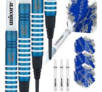 Unicorn Soft Tip Darts Set | Gary Anderson Blue Silver Star | 80% Tungsten Barrels with Titanium Coating | Epic Tips | 19 g