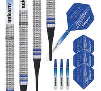 Unicorn Soft Tip Darts Set | Gary 'The Flying Scotsman' Anderson Phase 3 World Champion | 90% Natural Tungsten Barrels with Blue Accents | 20 g Unicorn Blue
