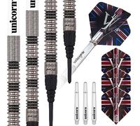 Unicorn Unisex S/T 20g Dart Set, James Wade, Premier, 90/70% Tungsten, Steel Tip & Soft Tip, 18g To 24g, Silver/Yellow, 20 G EU