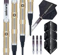 Unicorn Soft Tip Darts Set | Pro-Tech Style 4 | 70% Natural Tungsten Barrels with Golden Accents | Epic Tips | 18 g