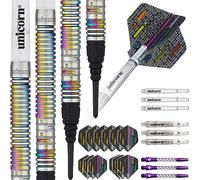Unicorn Soft Tip Professional Darts Set | Michael 'The Bully Boy' Smith Code Players DNA | 90% Natural Tungsten Barrels with Multicolour Rainbow Titanium Accents | 18 g