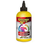 Unicorn SPiT Gel Stain and Glaze, Lemon Kiss Yellow Water Based Paint for Wood Furniture Refinishing, Vibrant Craft Colour for Glass Metal Fabric, 236ml