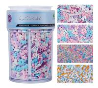 Unicorn Sprinkles for Cake Decorating, 8Oz Edible Pastel Sprinkles with Jimmies Sanding Sugar Confetti Mix Unicorns for Ice Cream Cupcakes Brownie Cookie Baking Topping