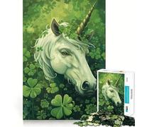 Unicorn St Patricks Day Adult Jigsaw Puzzles1000 Pieces Brain Game Gift High Precision Die Cut Relaxing Indoor Group Activity (50x75cm)
