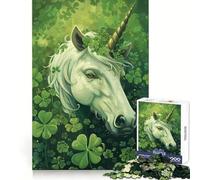Unicorn St Patricks Day Jigsaw Puzzles 1000 Piece for Adults Sharp Mind Easy Enjoyment Firm Fit Festive Present (50x75cm)