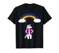 Unicorn Standing Under a Rainbow Value Graphic T-Shirt, Men, Black, L