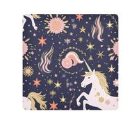Unicorn Star Flower Camera Wrap Cloth, Squares Magic Self-Adhesive Cloth for Lens Camera Anti-Scratch Lens Protector Makeup Wrap Cloth Bag 13.8" x 13.8"
