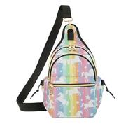 Unicorn Stars Rainbow Stripes Crossbody Purse Durable Print Sling Bag for Mom