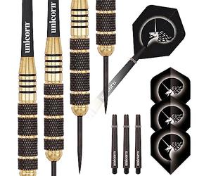 Unicorn Steel Tip Darts Set | Core Plus | Authentic 100% Brass Barrels | 21g, 22g, 23g, 24g, 25g, 26g or 27g