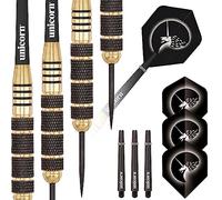 Unicorn Darts - Steel Tip Darts Set - Core Plus - Black Brass Barrels - Style 2 - 21 g