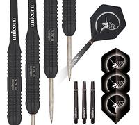 Unicorn Core Plus Black Brass Steel Tip Darts - Full Set - 22g, 24g and 26g