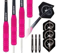 Unicorn Steel Tip Darts Set | Core Plus | Smooth Comfortable Rubberised Brass Barrels | Pink | 26 g