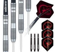 Unicorn Steel Tip Darts Set, Core Plus, Tungsten Barrels, 20g, 21g, 22g, 23g, 24g, 25g, 26g or 27g