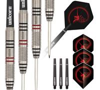 Unicorn Steel Tip Darts Set | Core Plus | Tungsten Barrels | 25 g in Silver Unicorn Silver