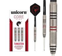 Unicorn Steel Tip Darts Set | Core Plus | Tungsten Barrels | 27 g in Silver Unicorn Silver