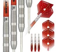 Unicorn Steel Tip Darts Set, Core Striker Series, 80 Percent Natural Tungsten Barrels, 20g, 21g, 22g, 23g, 24g or 25g