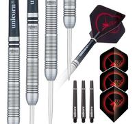 Unicorn Steel Tip Darts Set | Core Tungsten Barrels| Style 2| 20 g in Silver Unicorn Silver